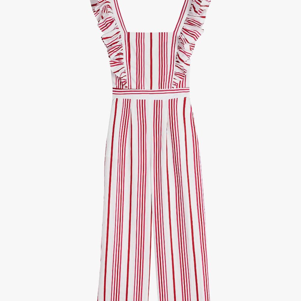 Brand New Ted Baker Red & White Striped Jumpsuit Size 4-6